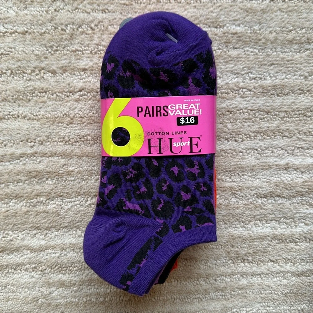 2 Sets of 6 Pairs Each of HUE Womens Cotton Sneaker Liner No Show Socks